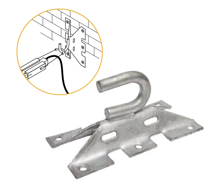 SM97 Closed hook  is used with bands in pole installation anchoring bracket