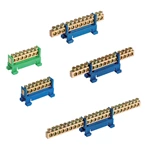 Copper Terminal Blocks T006 Series  Box Customized Best Quality  Screw Din Rail terminal block power distribution blockClamp terminal block Feed  power distribution block with brass busbar