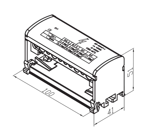 Two Pole Distribution Terminal Blocks For Distribution Box Din Rail SO211 125A