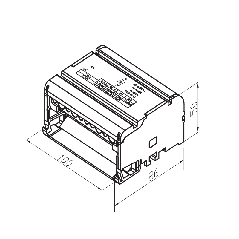 SO411/125A Four Pole Terminal Blocks Box Screw Clamp terminal block Feed Through Screw Way poles modular power distribution block with brass busbar