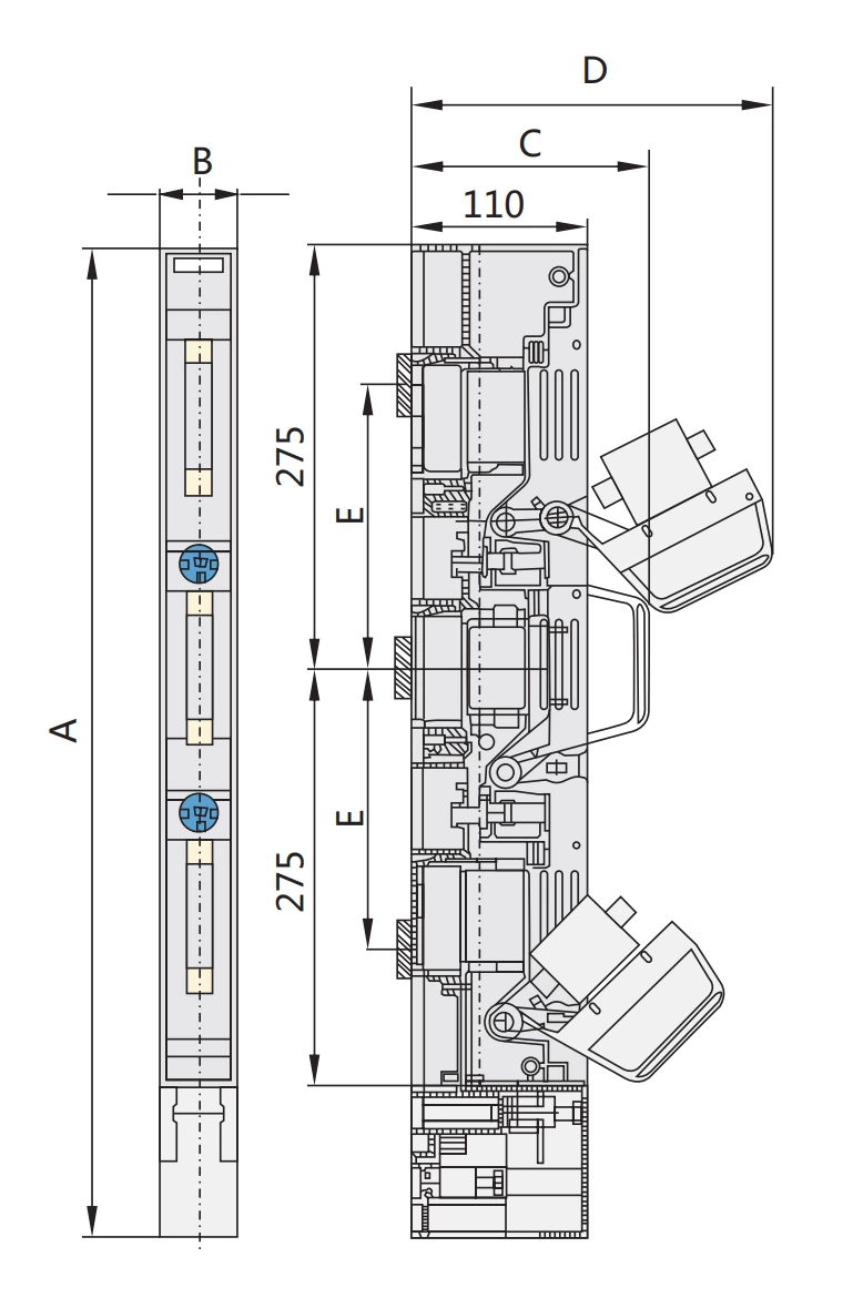 Vertical Fuse switch Disconnector NHRT40