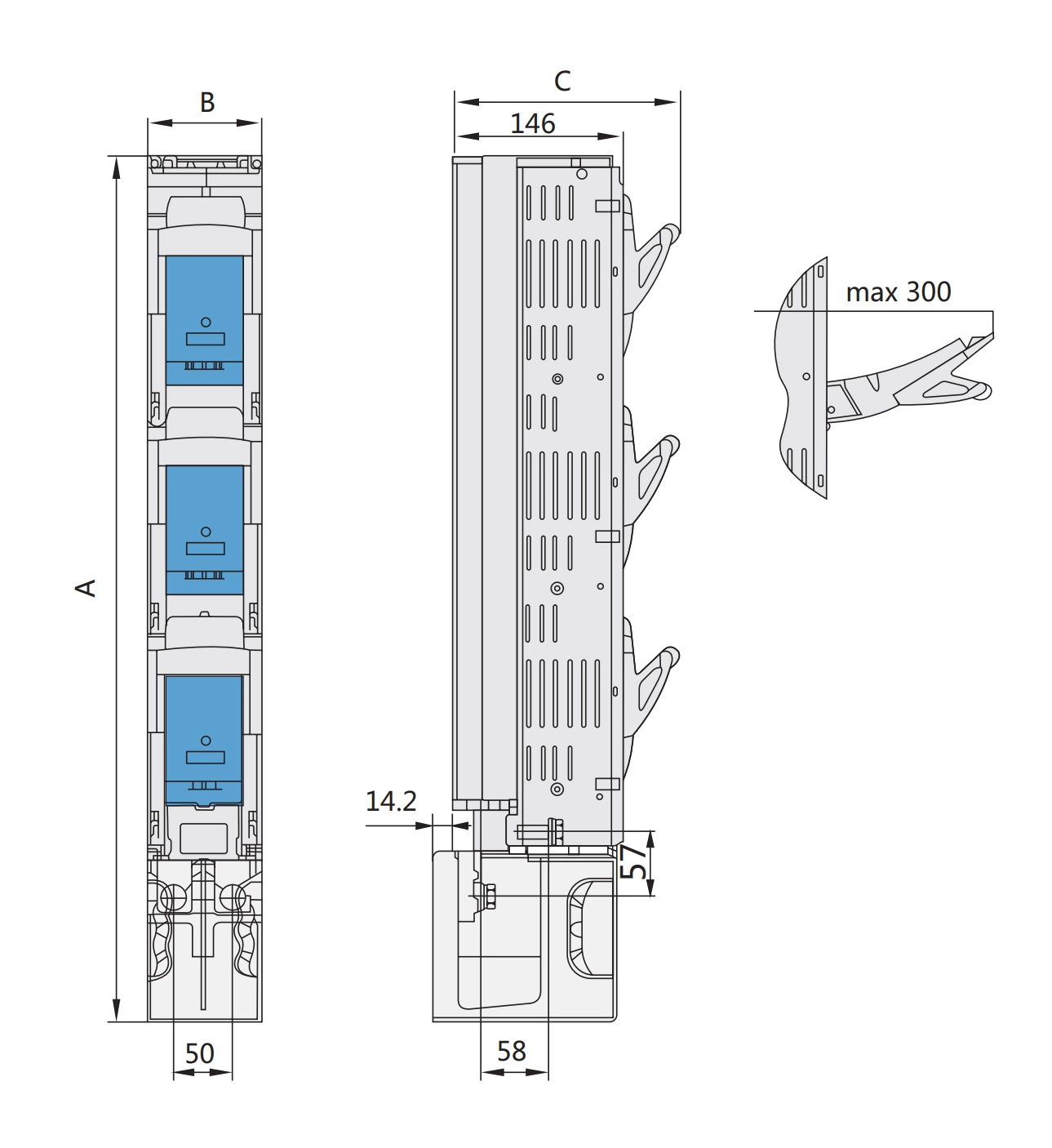 Vertical Fuse switch Disconnector NHRT40