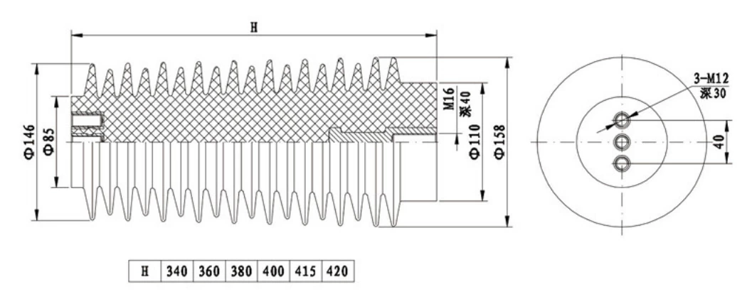 40.5KV Insulating Epoxy Resin Insulator for Indoor High Voltage Switchgear SO304-40.5