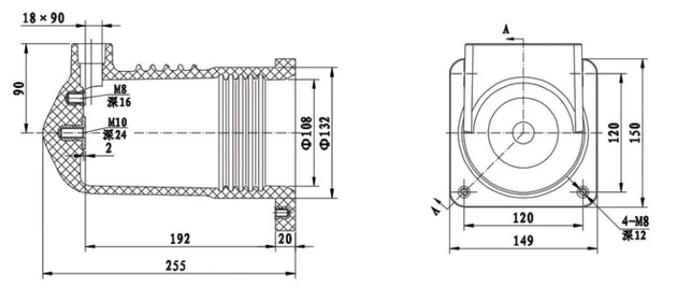 12kv Two-hole Single-hole Contact Box SO10-12-150