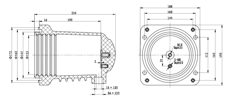 12kv High Current High Voltage Epoxy Resin Insulated Contact Box SO3-12-190