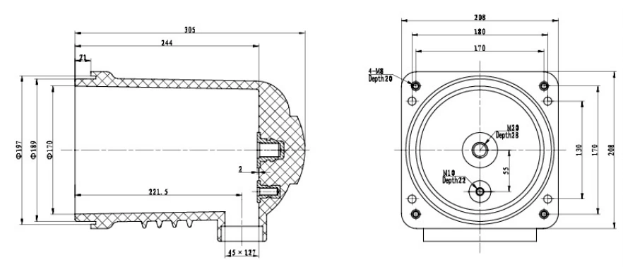 12kv Epoxy Resin High Voltage Electrical Insulator Cabinet Contact Box, Suitable For Switch Cabinet SO4-12-208