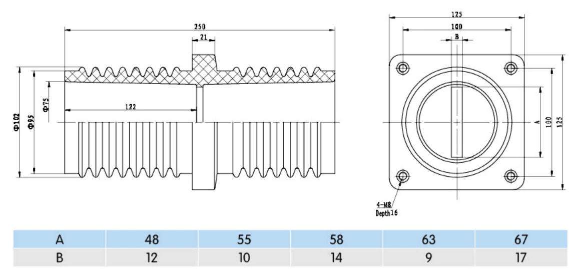 12KV Epoxy Resin Wall Bushing SO1-12